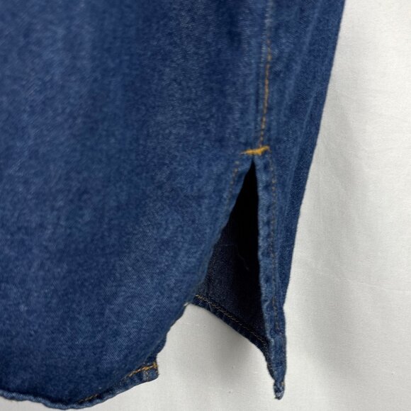 Liz & Me Embroidered Denim‎ Button-Up Top Women's 4X Floral Western Boho Shirt - Picture 7 of 16